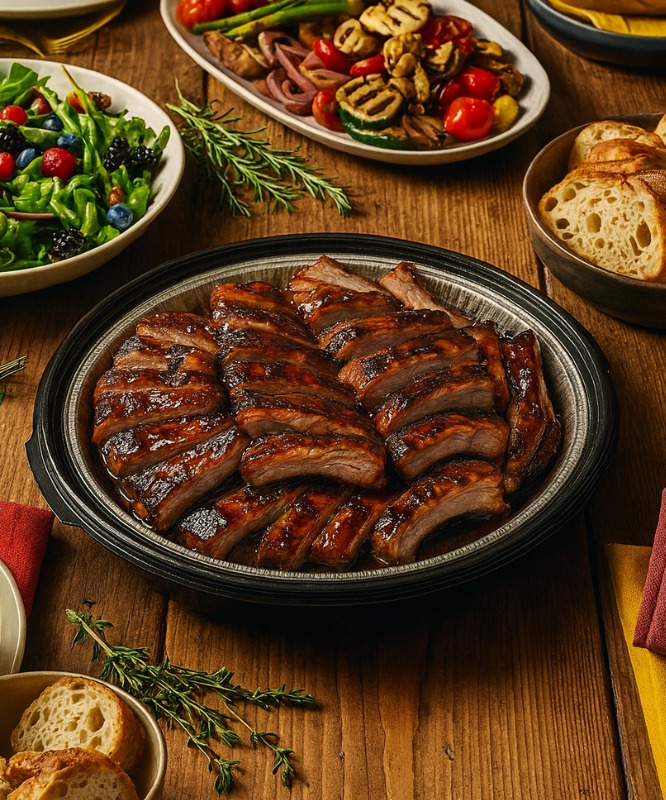 Party pan gegrilde spare ribs