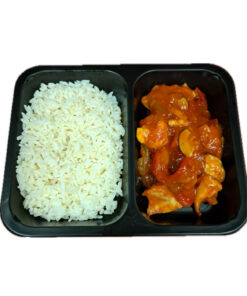 Kip piri piri met groente en witte rijst 400 gram