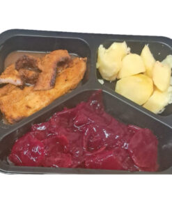 Speklapje in jus, rode bietjes met uitjes en aardappelen 700 gram