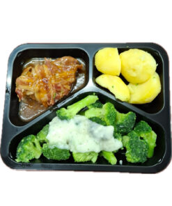Boerenbraadsteak met jus, broccoli met groentesausje en aardappelen 700 gram
