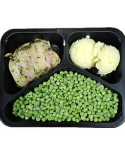 Witte vis met sausje, doperwten en aardappelpuree 500 gram